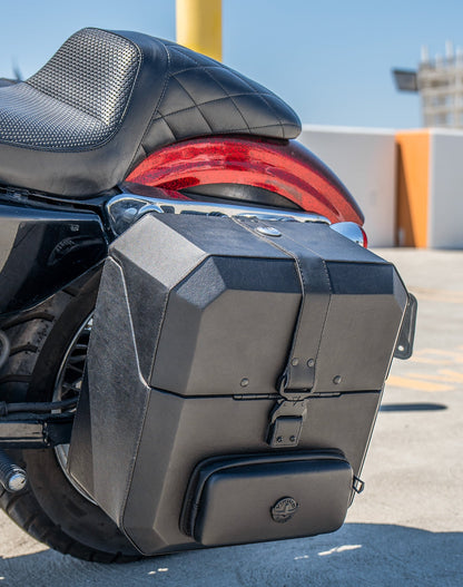 15L - Outlaw Quick Mount Medium Harley Sportster Seventy Two 72 XL1200V Hard Solo Alforja (Left Only)