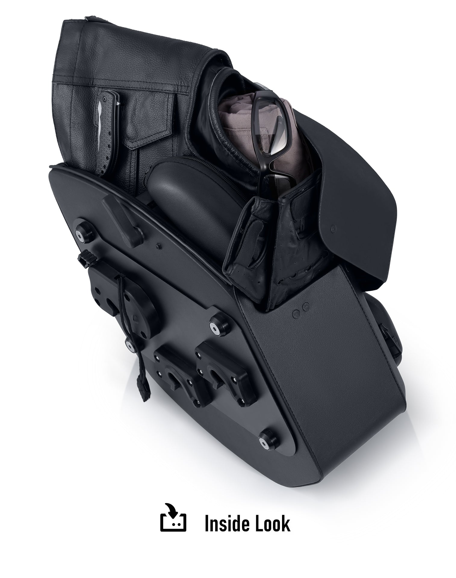 12L - Ironclad Quick Mount Medium Harley Sportster Super Low XL1200T Hard Solo Alforja (Left Only)