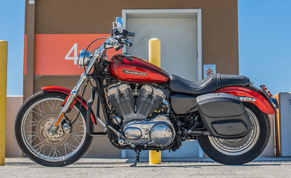 12L - Ironclad Quick Mount Medium Harley Sportster 883 Custom XL883C Hard Solo Alforja (Left Only)