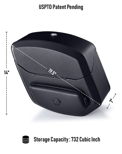 12L - Ironclad Quick Mount Medium Harley Sportster 883 Custom XL883C Hard Solo Alforja (Left Only)