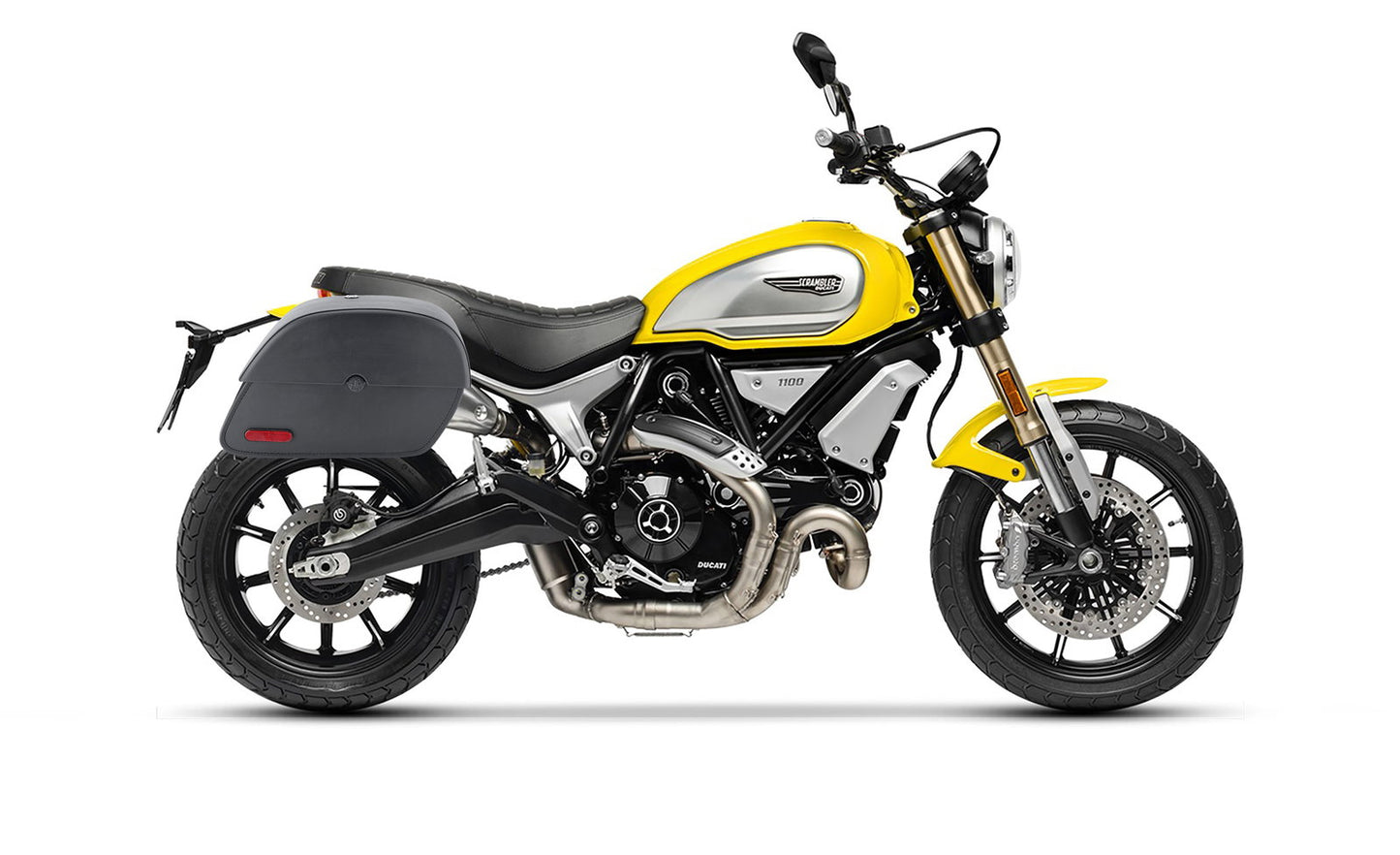 28L - Panzer Medium Quick Mount Ducati Scrambler 1100/Special/Sport Leather Alforjas