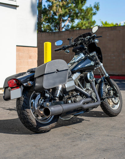 28L - Panzer Medium Quick Mount Leather Alforjas para Harley Davidson Dyna Fat Bob FXDF/SE