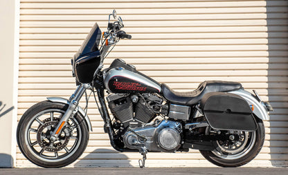 28L - Panzer Medium Quick Mount Leather Alforjas para Harley Davidson Dyna Low Rider FXDL/I