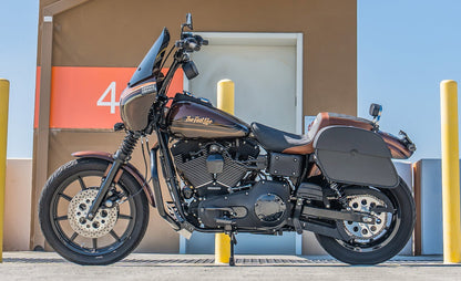 28L - Panzer Medium Quick Mount Leather Alforjas para Harley Dyna Super Glide FXD/I
