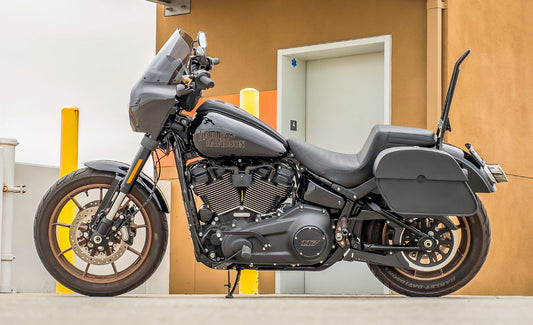 28L - Panzer Medium Quick Mount Leather Alforjas para Harley Softail Low Rider S FXLRS