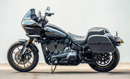 28L - Panzer Medium Quick Mount Leather Alforjas para Harley Softail Low Rider ST FXLRST