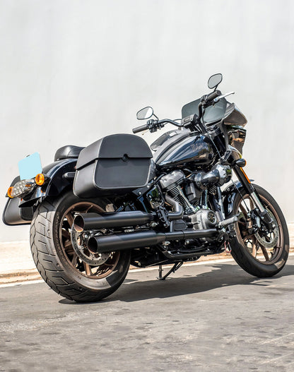 28L - Panzer Medium Quick Mount Leather Alforjas para Harley Softail Low Rider ST FXLRST