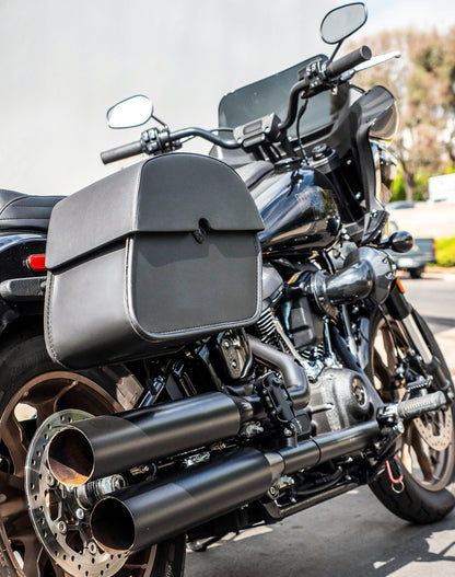 28L - Panzer Medium Quick Mount Leather Alforjas para Harley Softail Low Rider ST FXLRST