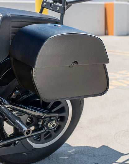 28L - Panzer Medium Quick Mount Leather Alforjas para Harley Softail Street Bob FXBB/S