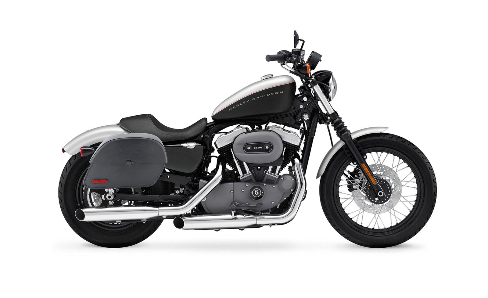 28L - Panzer Medium Quick Mount Leather Alforjas para Harley Sportster 1200 Nightster XL1200N