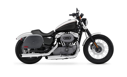 28L - Panzer Medium Quick Mount Leather Alforjas para Harley Sportster 1200 Nightster XL1200N