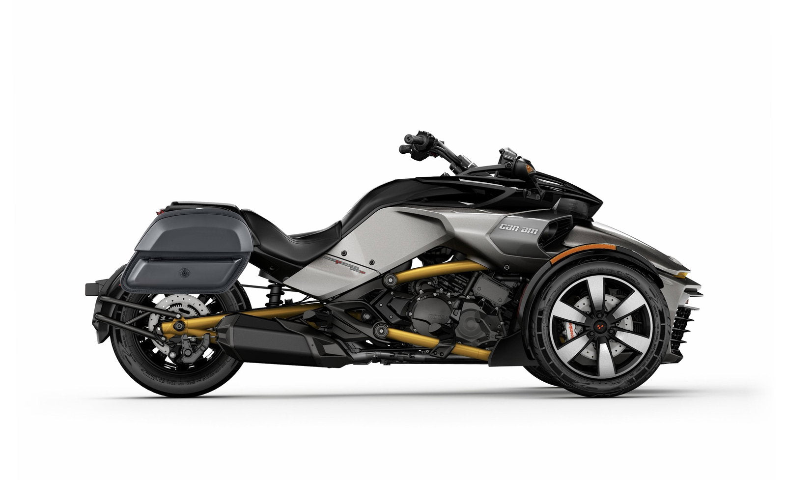 28L - Pantheon Medium Hard Mount CAN AM Spyder F3-S Leather Motocicleta Alforjas