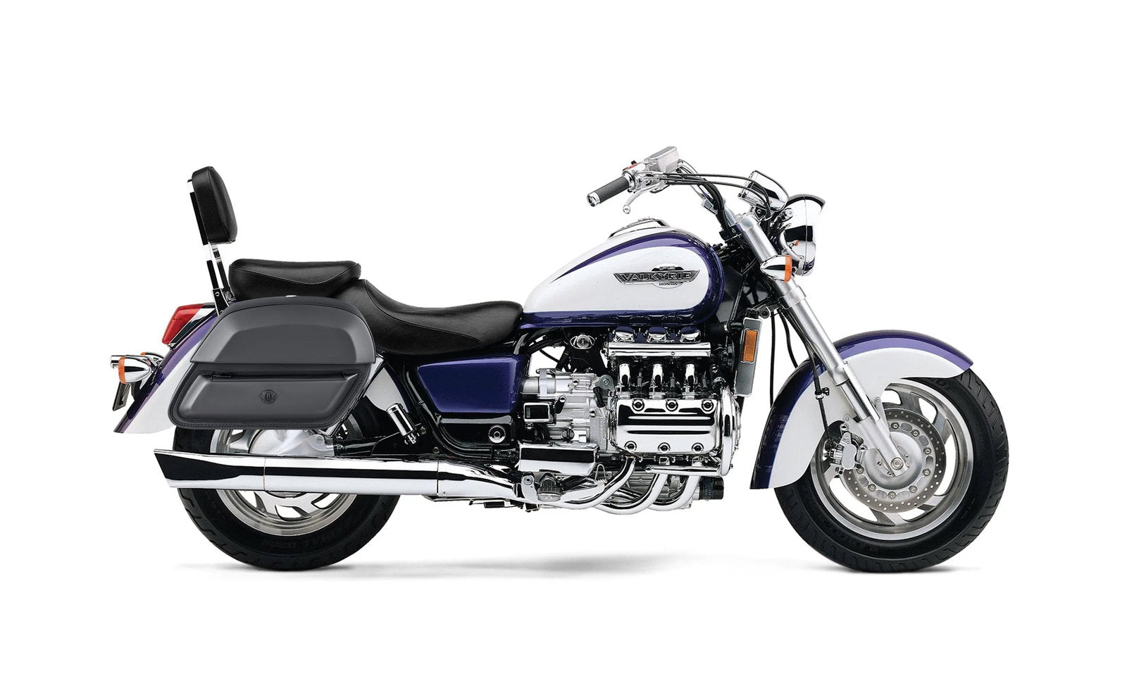 28L - Pantheon Medium Hard Mount Honda Valkyrie 1500 Interstate Leather Motocicleta Alforjas