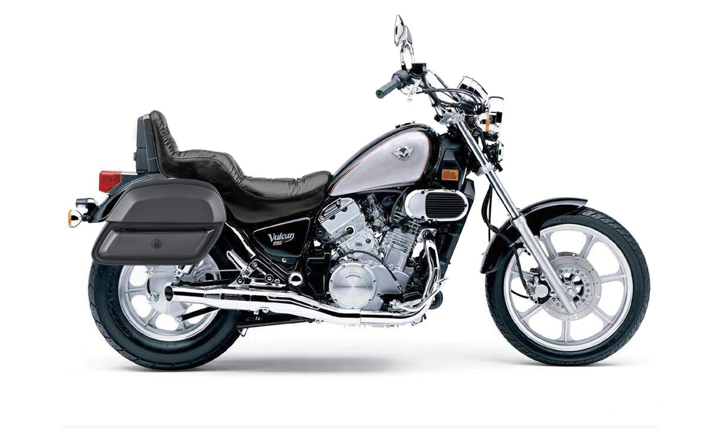 28L - Pantheon Medium Hard Mount Kawasaki Vulcan 750 VN750 Leather Motocicleta Alforjas
