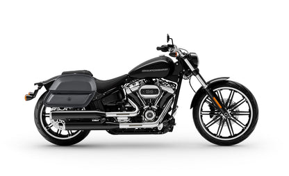 28L - Pantheon Medium Hard Mount Leather Alforjas para Harley Softail Breakout FXBR/S