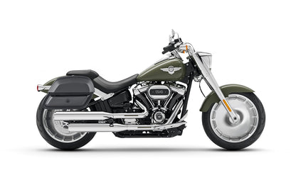 28L - Pantheon Medium Hard Mount Leather Alforjas para Harley Softail Fat Boy FLFB/S