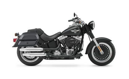 28L - Pantheon Medium Hard Mount Leather Alforjas para Harley Softail Fat Boy Lo FLSTFB