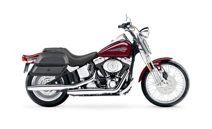28L - Pantheon Medium Hard Mount Leather Alforjas para Harley Softail Springer FXSTS/I