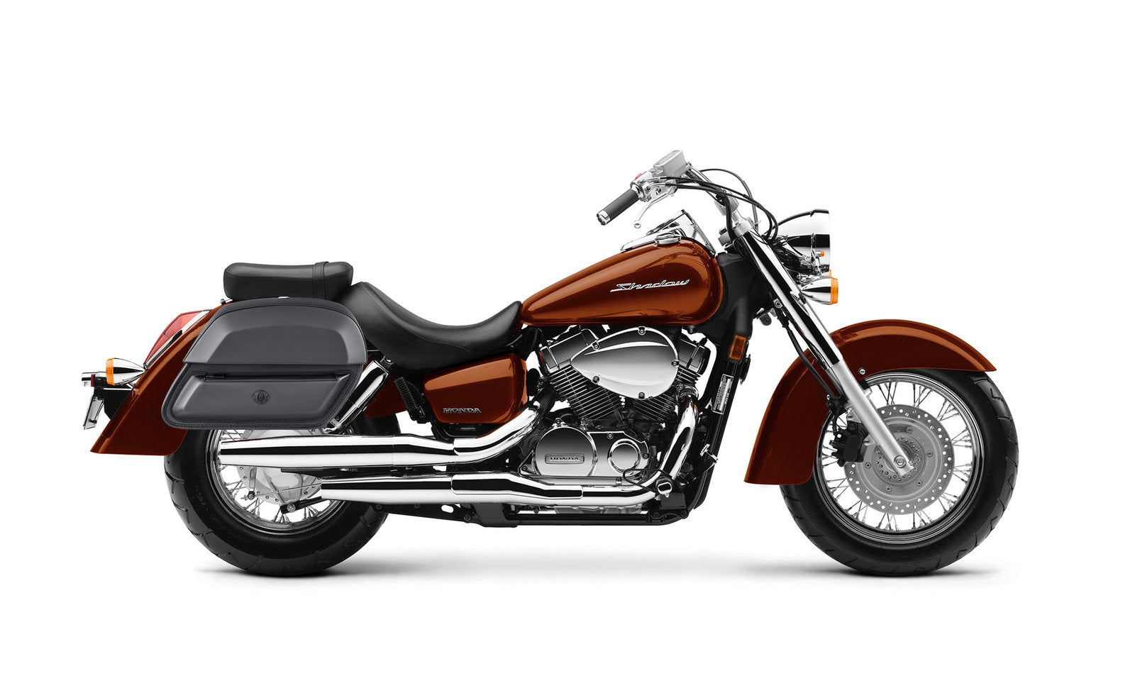 28L - Pantheon Medium Hard Mount Honda Shadow 1100 Aero Leather Alforjas