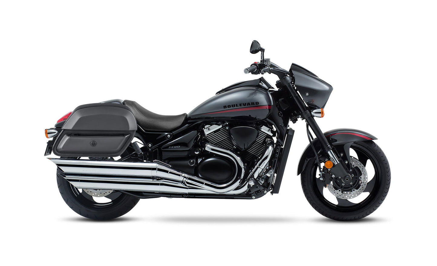 28L - Pantheon Medium Hard Mount Suzuki Boulevard M90 VZ1500 Leather Motocicleta Alforjas