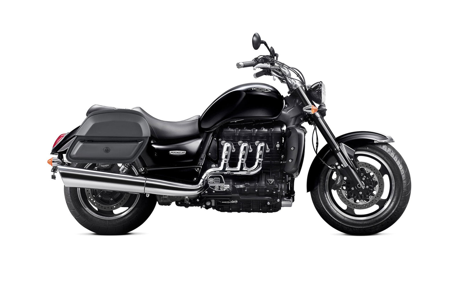 28L - Pantheon Medium Hard Mount Triumph Rocket III Classic Leather Motocicleta Alforjas