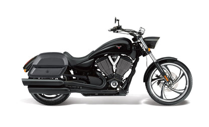 28L - Pantheon Medium Hard Mount Victory 8 Ball Leather Motocicleta Alforjas
