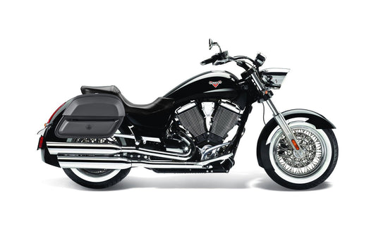 28L - Pantheon Medium Hard Mount Victory Boardwalk Leather Motocicleta Alforjas