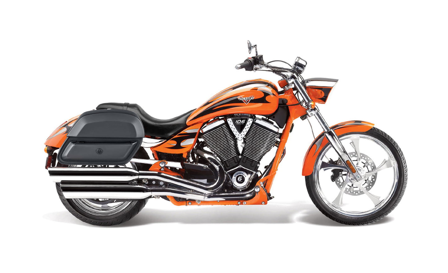 28L - Pantheon Medium Hard Mount Victory Jackpot Leather Motocicleta Alforjas