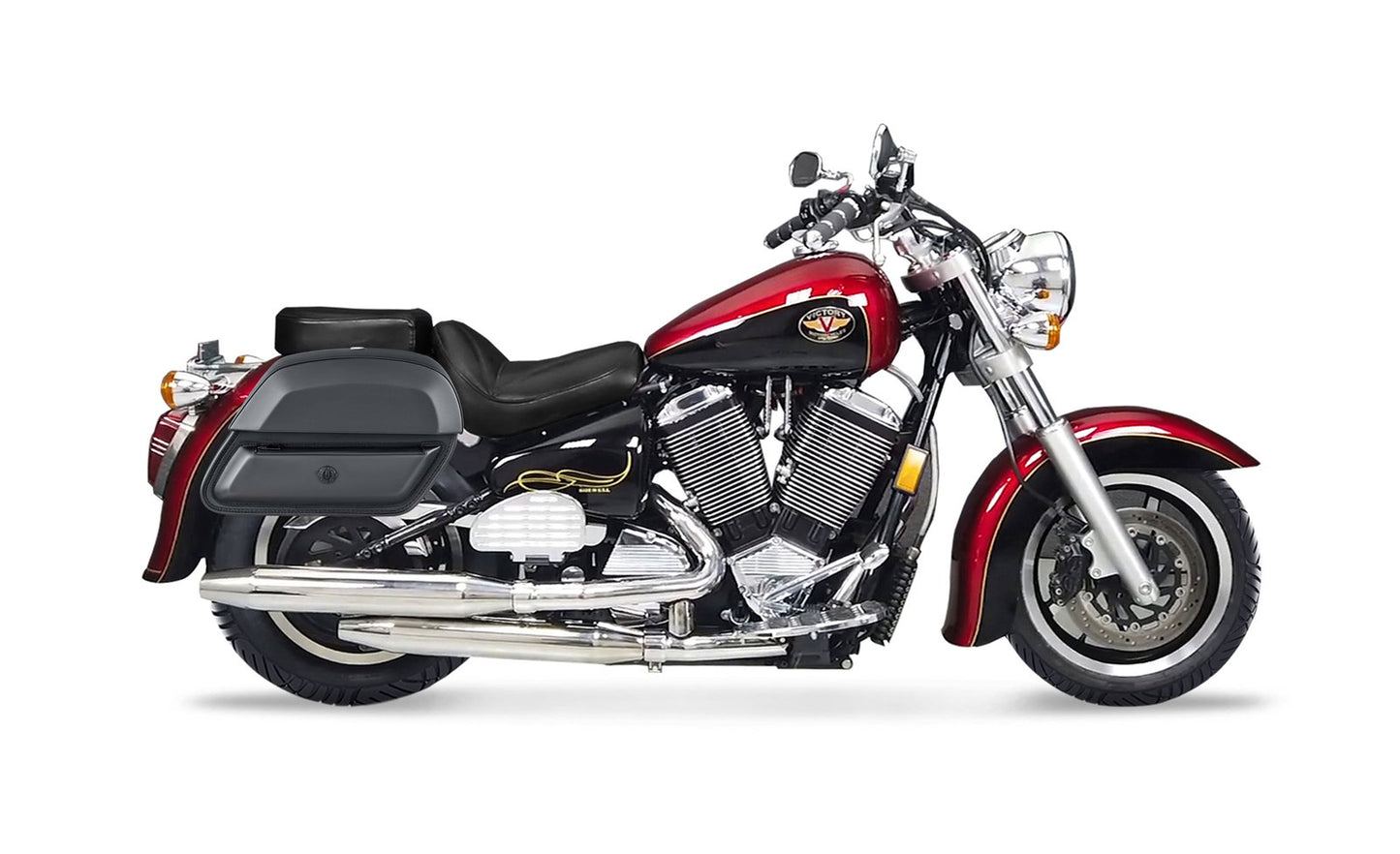 28L - Pantheon Medium Hard Mount Victory V92C Leather Motocicleta Alforjas