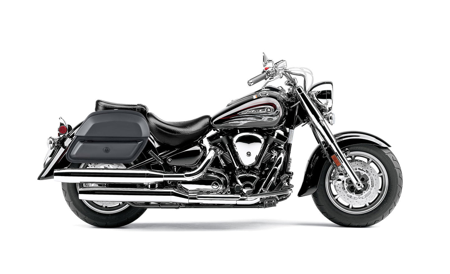 28L - Pantheon Medium Hard Mount Yamaha Road Star S Midnight Leather Motocicleta Alforjas