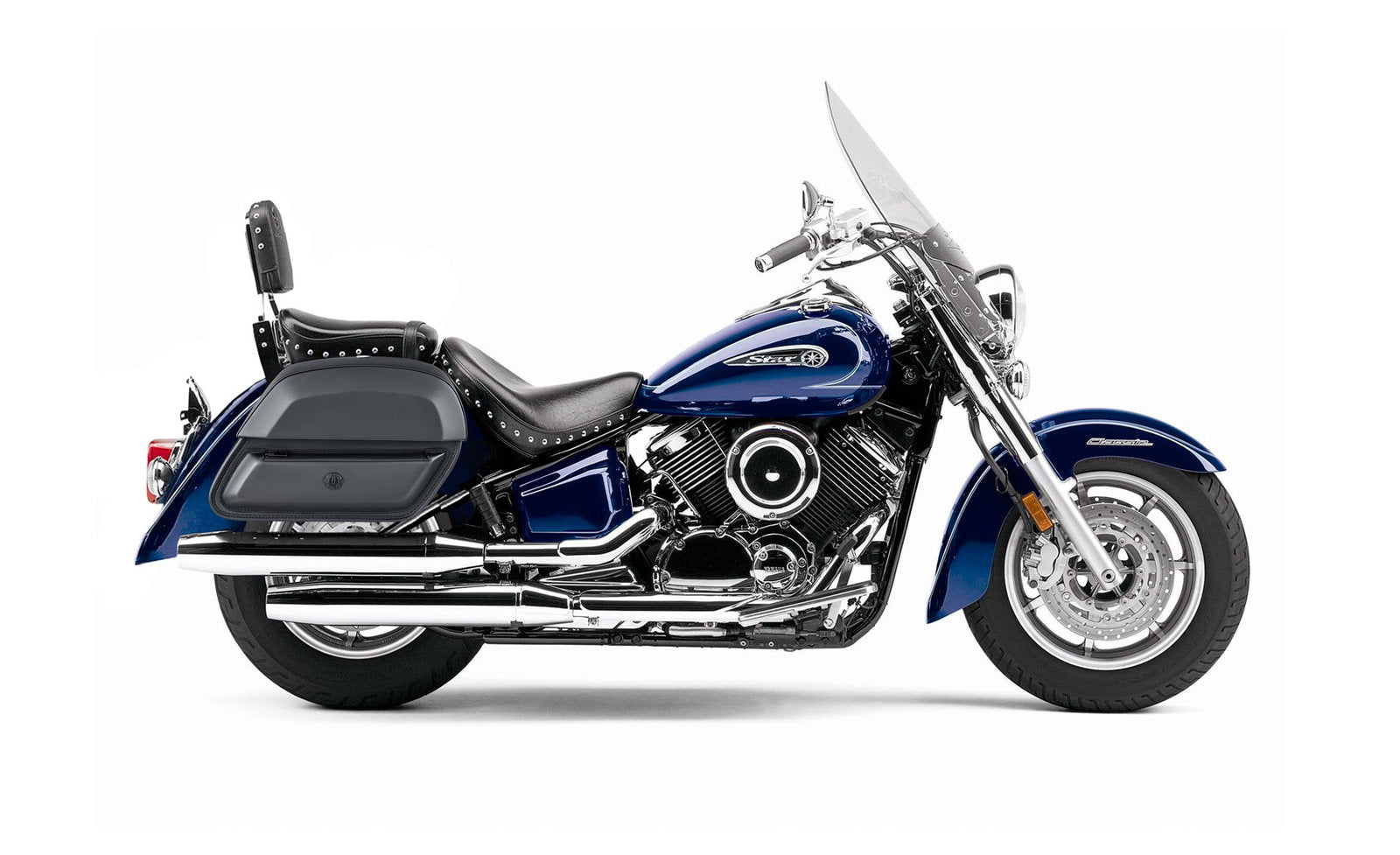28L - Pantheon Medium Hard Mount Yamaha Silverado Leather Motocicleta Alforjas