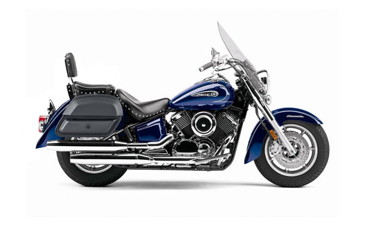 28L - Pantheon Medium Hard Mount Yamaha Silverado Leather Motocicleta Alforjas