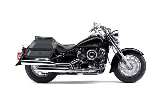 28L - Pantheon Medium Hard Mount Yamaha V Star 650 Classic XVS65A Leather Motocicleta Alforjas