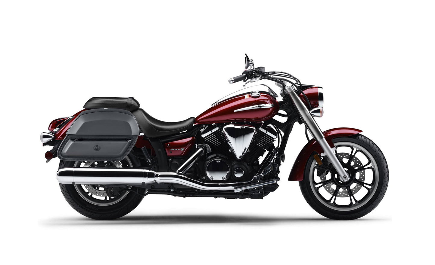 28L - Pantheon Medium Hard Mount Yamaha V Star 950 Leather Motocicleta Alforjas