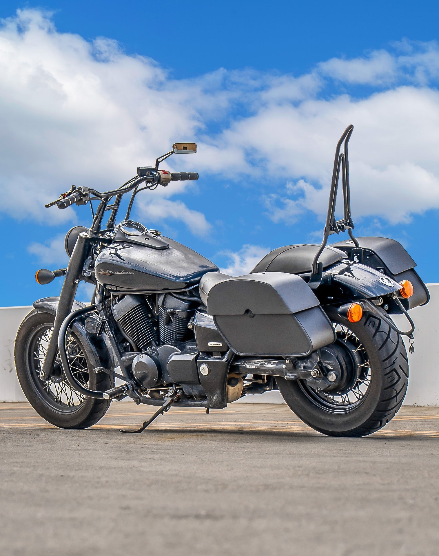 28L - Panzer Medium Quick Mount Honda 750 Shadow Phantom Leather Alforjas