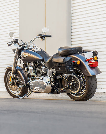 10L - Incognito Quick Mount Small Solo Motocicleta Alforja (Left Only) para Harley Softail Fat Boy FLSTF/I