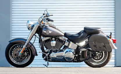 28L - Baelor Medium Quick Mount Motocicleta Alforjas para Harley Softail Fat Boy FLSTF/I