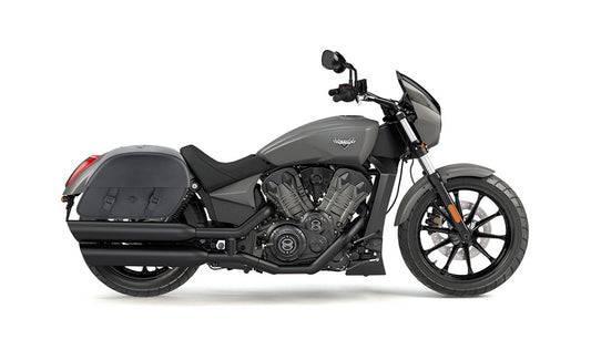 32L - Baelor Large Hard Mount Shock Cutout Victory Octane Leather Alforjas