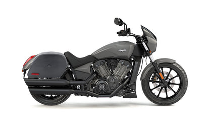 32L - Panzer Large Hard Mount Shock Cutout Victory Octane Leather Alforjas