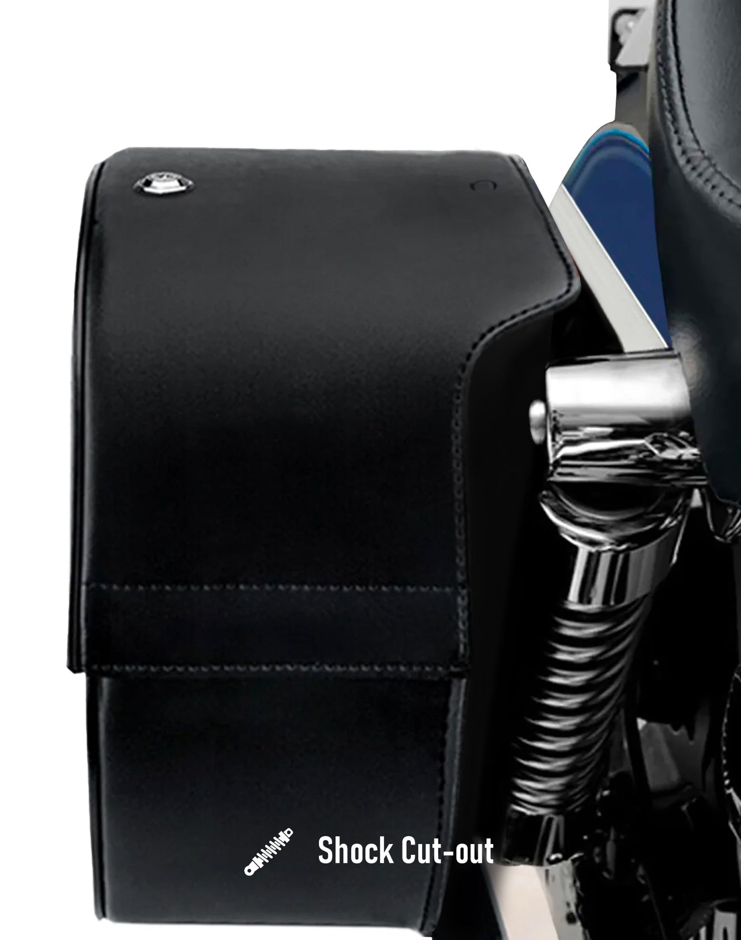 32L - Panzer Large Hard Mount Shock Cutout Victory Octane Leather Alforjas