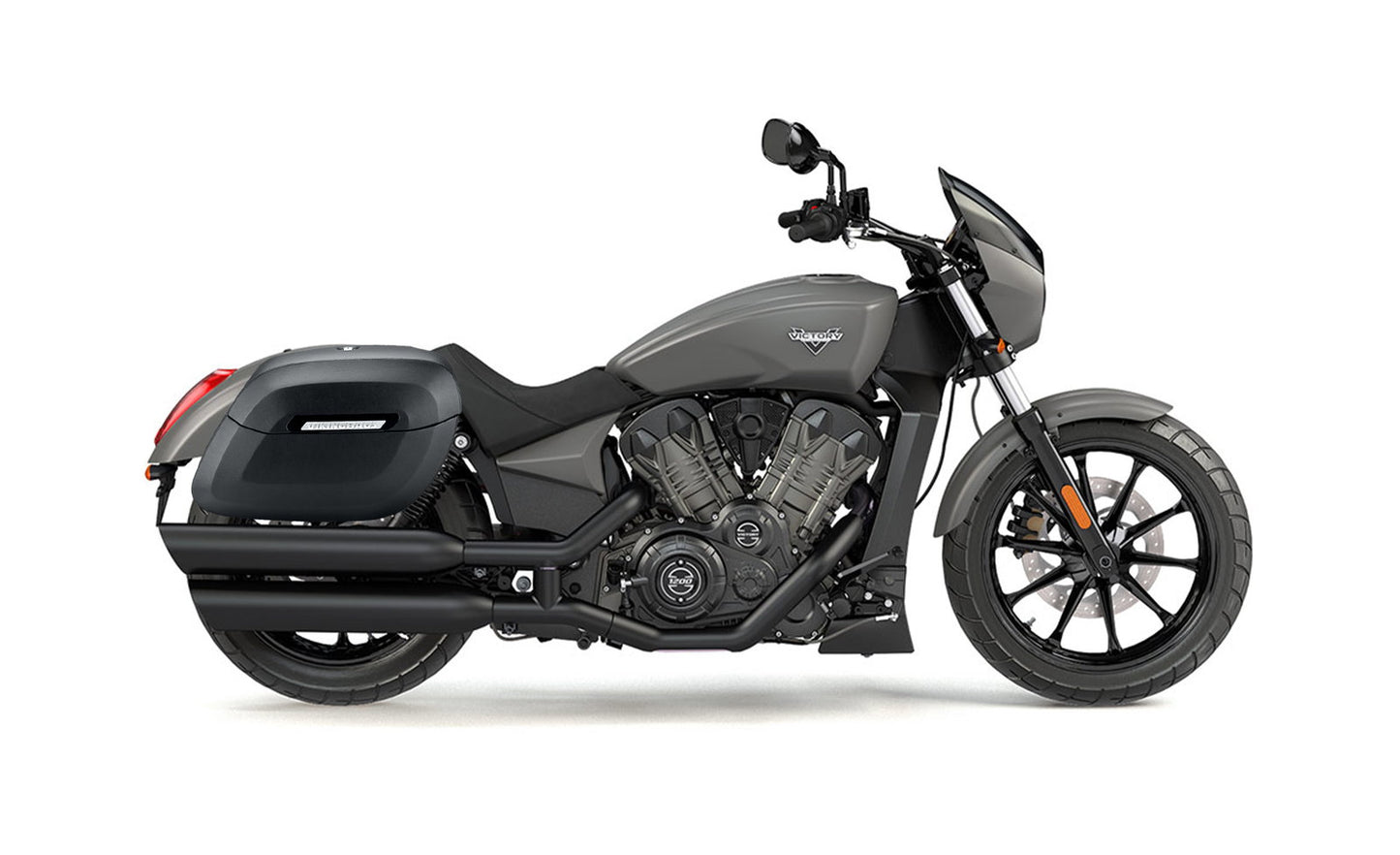 36L - Lamellar Raven XL Shock Cut-out Victory Octane Leather Covered Hard Alforjas