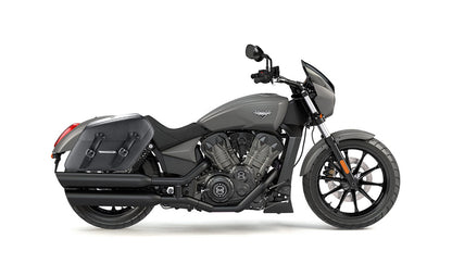 38L - Baldur XL Shock Cut-out Victory Octane Leather Wrapped Hard Alforjas