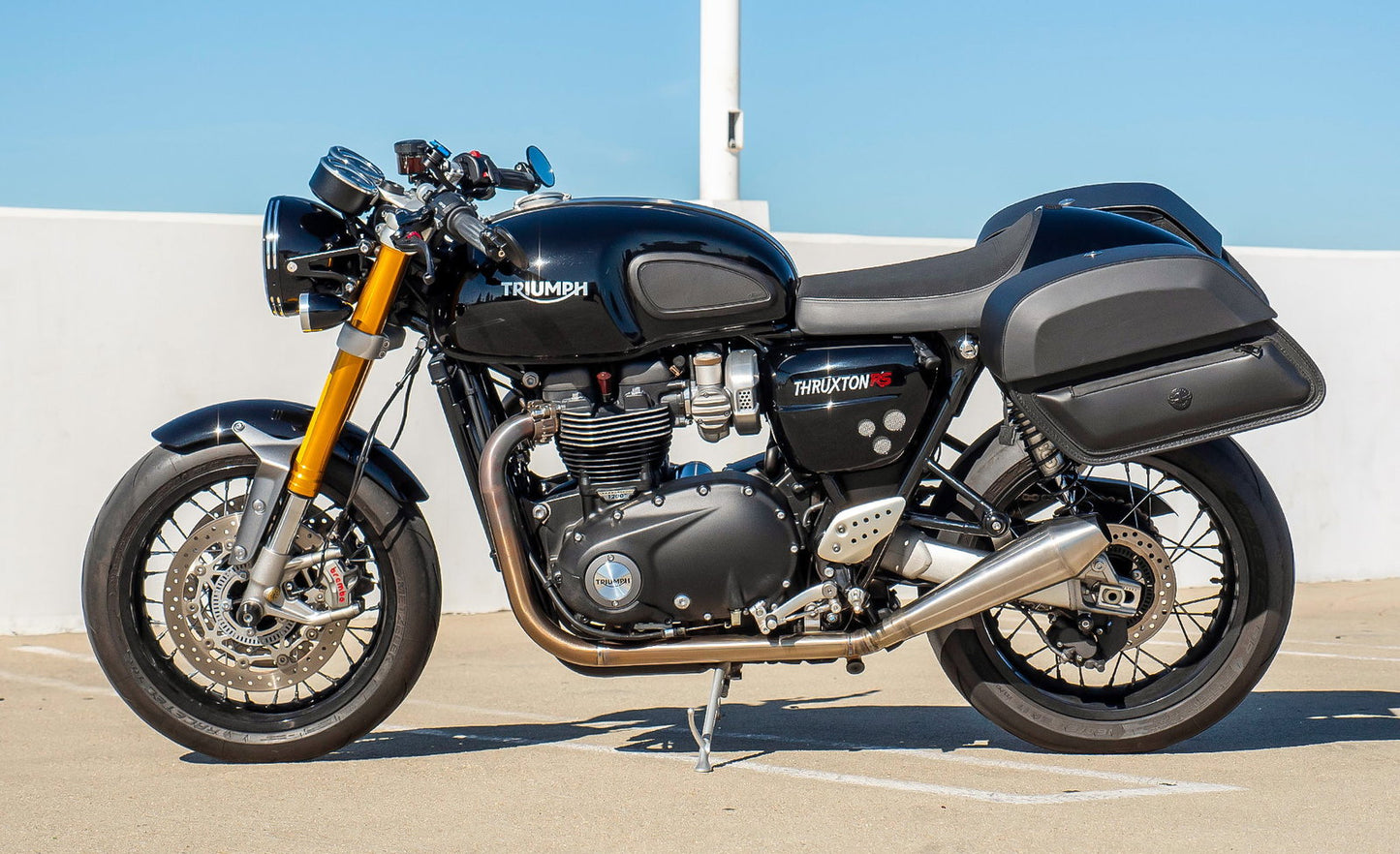 28L - Pantheon Medium Quick Mount Triumph Thruxton RS Motocicleta Alforjas