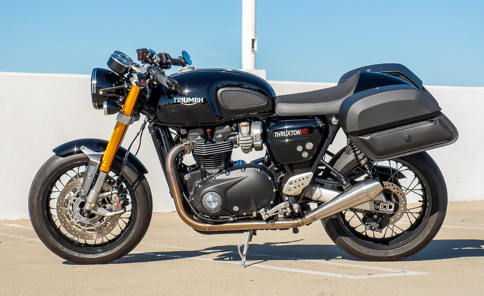 28L - Pantheon Medium Quick Mount Triumph Thruxton RS Motocicleta Alforjas