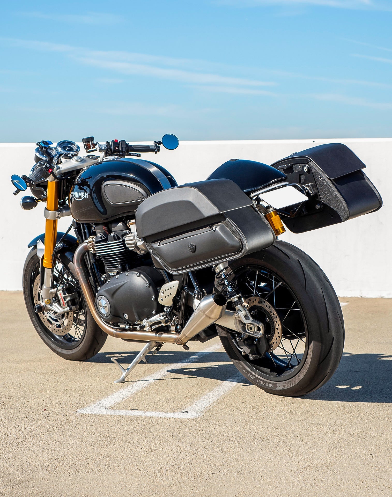 28L - Pantheon Medium Quick Mount Triumph Thruxton RS Motocicleta Alforjas