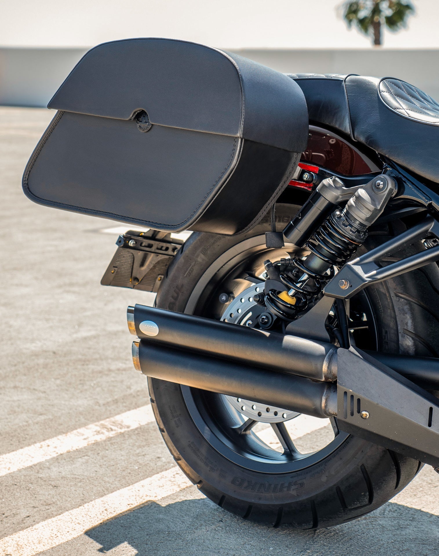 28L - Panzer Medium Quick Mount Honda Rebel 1100 Leather Alforjas