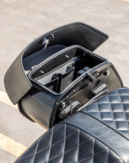 28L - Panzer Medium Quick Mount Honda Rebel 1100 Leather Alforjas