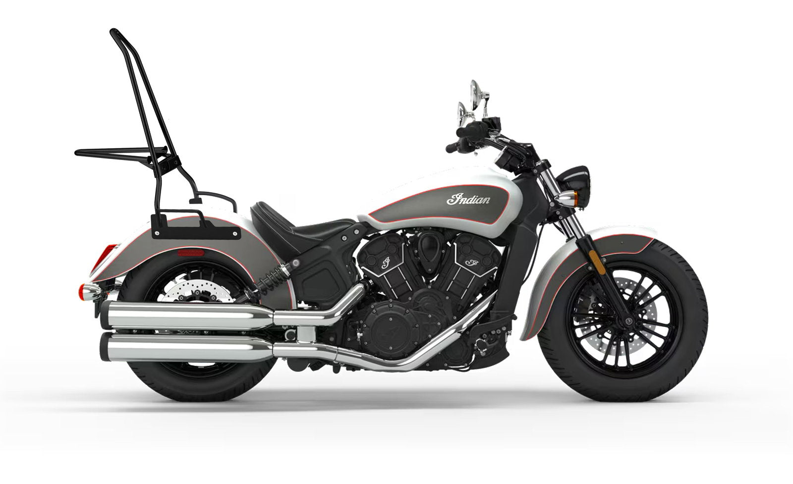 Iron Born Blade 25" Indian Scout Sissy bar with Foldable Luggage Rack Matte Black