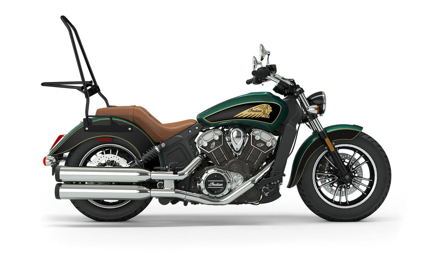 Iron Born Blade 25" Indian Scout Sixty Sissy bar with Foldable Luggage Rack Matte Black