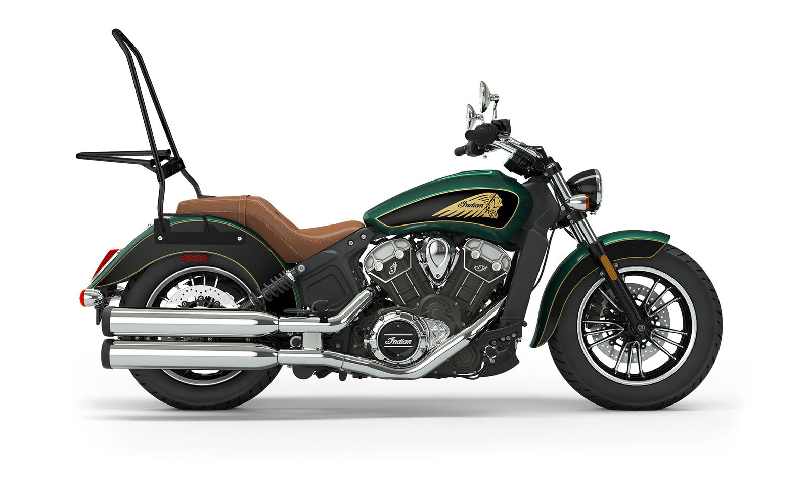 Iron Born Blade 25" Indian Scout Sixty Sissy bar with Foldable Luggage Rack Matte Black